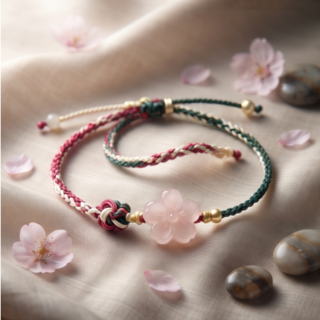 Floral Jade Cord Bracelets