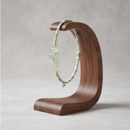 Green Jade Cloud Charm Cord Bracelet