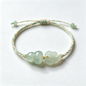 Green Jade Cloud Charm Cord Bracelet