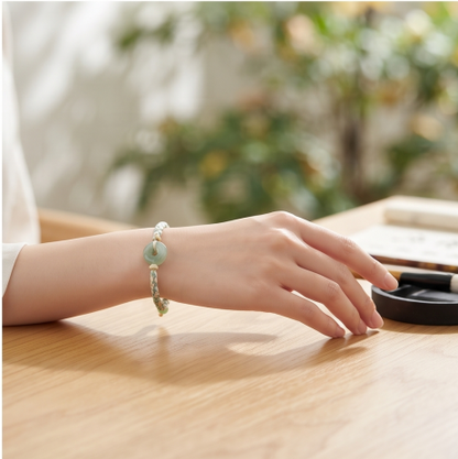 Green Jade Harmony Bead Cord Bracelet
