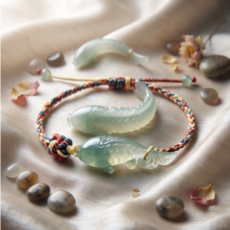 Jade Koi Fish Cord Bracelet