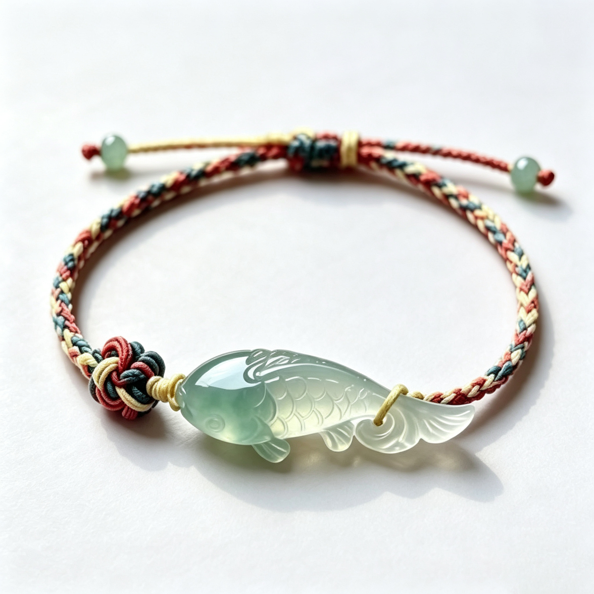 Jade Koi Fish Cord Bracelet