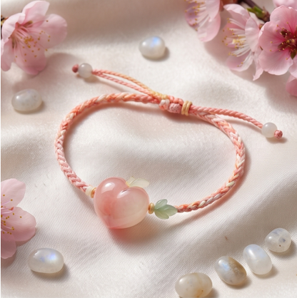 Pink Apple Jade Cord Bracelet