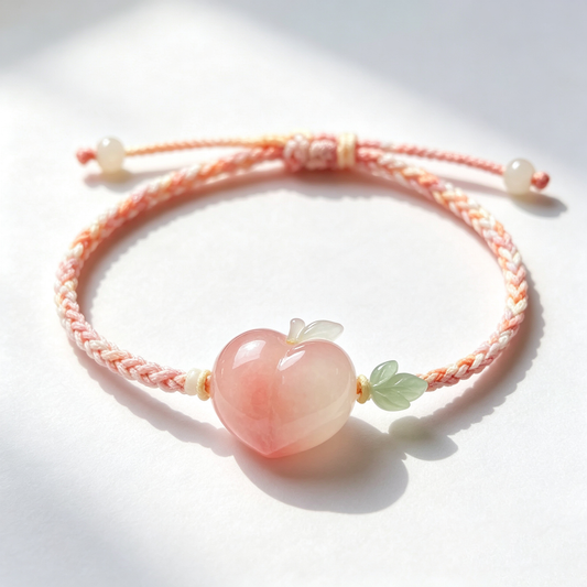 Pink Apple Jade Cord Bracelet